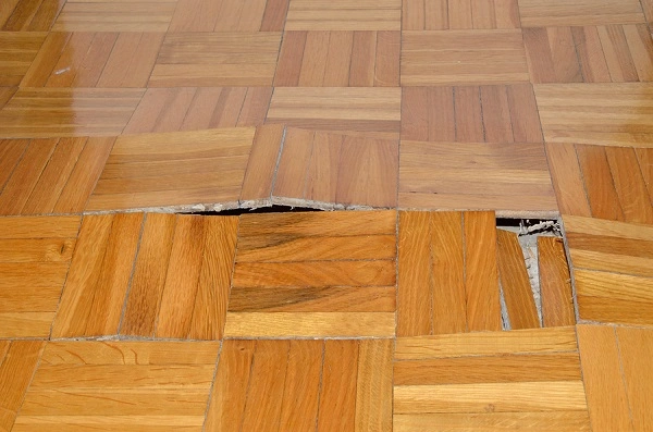 water damage wood floor